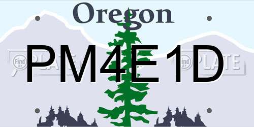 PM4E1D Oregon License Plate