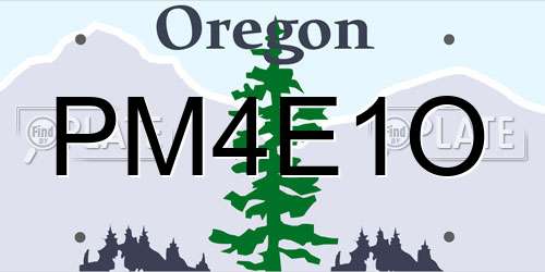 PM4E1O Oregon License Plate