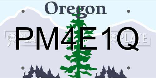 PM4E1Q Oregon License Plate