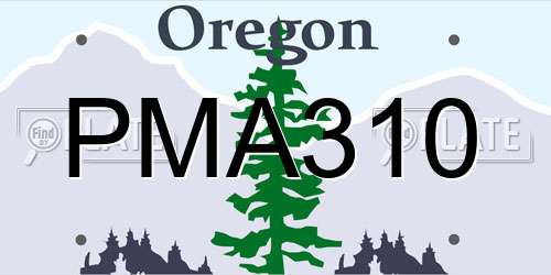 PMA310 Oregon License Plate
