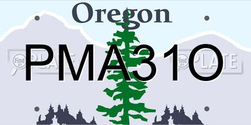 PMA31O Oregon License Plate