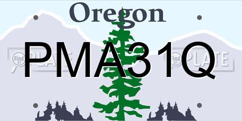 PMA31Q Oregon License Plate