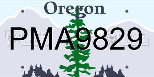 PMA9829 Oregon License Plate