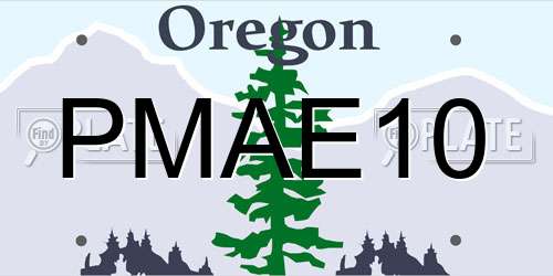 PMAE10 Oregon License Plate