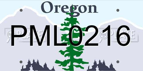 PML0216 Oregon License Plate