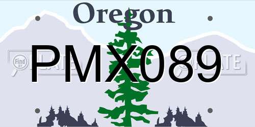 PMX089 Oregon License Plate