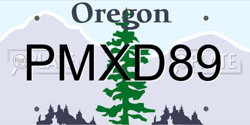 PMXD89 Oregon License Plate