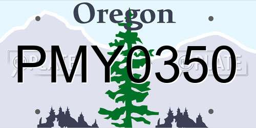 PMY0350 Oregon License Plate