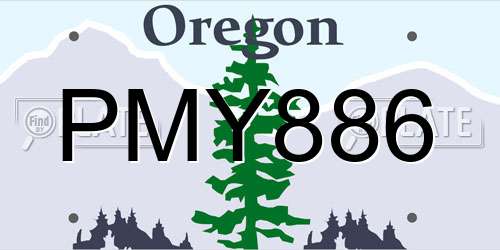 PMY886 Oregon License Plate