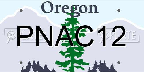 PNAC12 Oregon License Plate