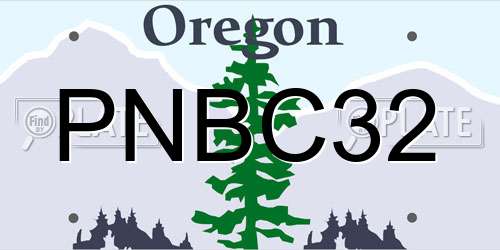 PNBC32 Oregon License Plate