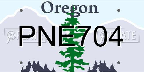 PNE704 Oregon License Plate