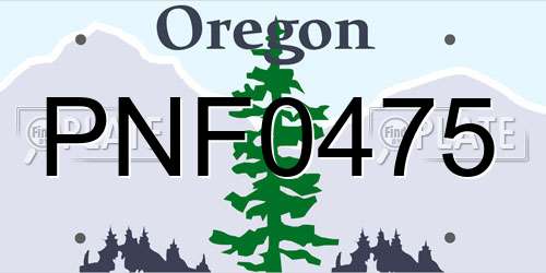 PNF0475 Oregon License Plate