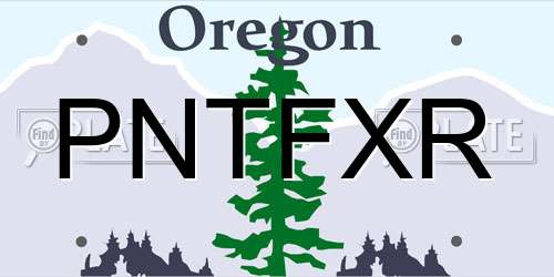 PNTFXR Oregon License Plate
