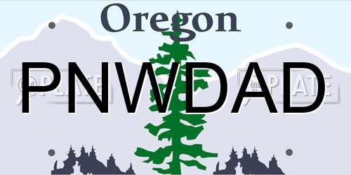 PNWDAD Oregon License Plate