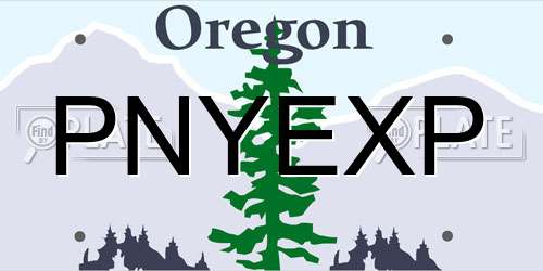 PNYEXP Oregon License Plate