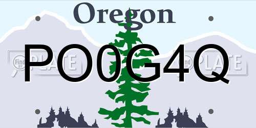 PO0G4Q Oregon License Plate