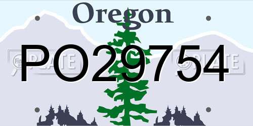 PO29754 Oregon License Plate