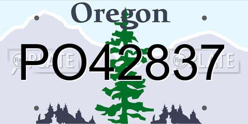PO42837 Oregon License Plate