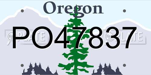 PO47837 Oregon License Plate