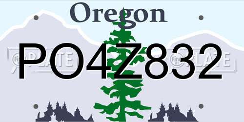 PO4Z832 Oregon License Plate
