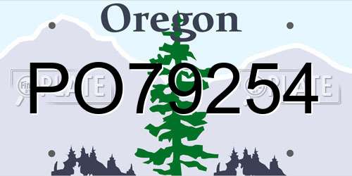 PO79254 Oregon License Plate