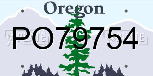 PO79754 Oregon License Plate