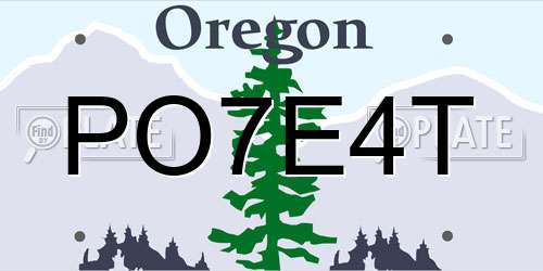 PO7E4T Oregon License Plate