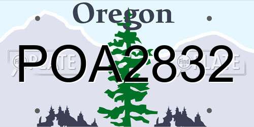 POA2832 Oregon License Plate