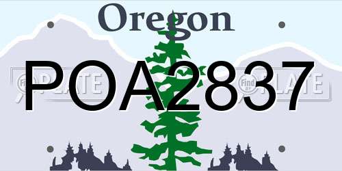 POA2837 Oregon License Plate