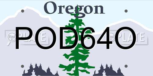 POD64O Oregon License Plate