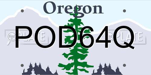 POD64Q Oregon License Plate