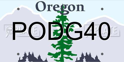 PODG40 Oregon License Plate