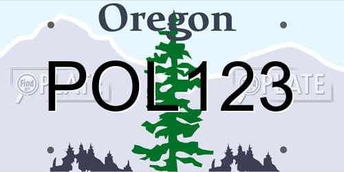 POL123 Oregon License Plate