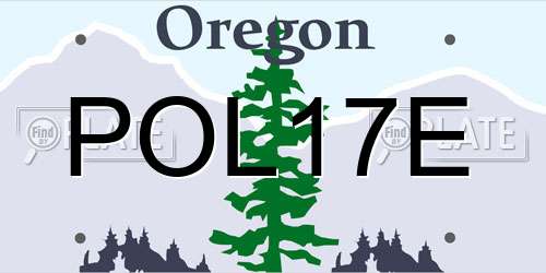 POL17E Oregon License Plate