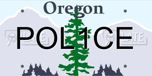 POL1CE Oregon License Plate