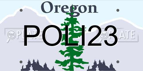 POLI23 Oregon License Plate