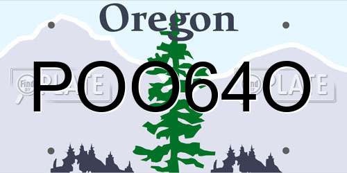 POO64O Oregon License Plate