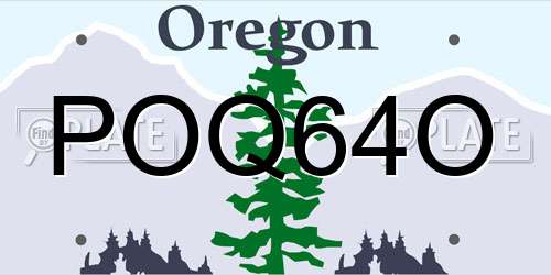 POQ64O Oregon License Plate