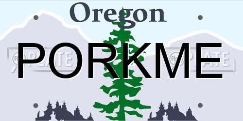 PORKME Oregon License Plate