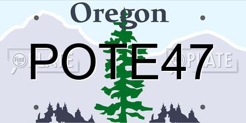 POTE47 Oregon License Plate