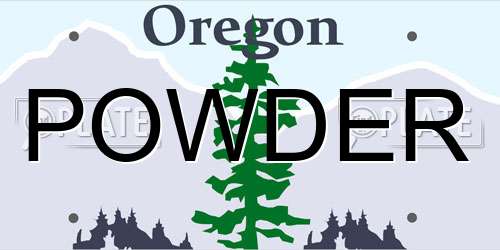 POWDER Oregon License Plate