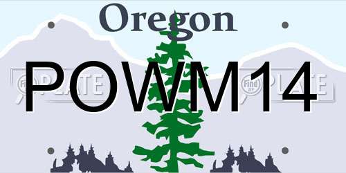 POWM14 Oregon License Plate