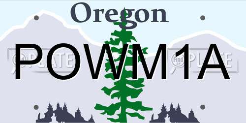 POWM1A Oregon License Plate
