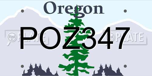 POZ347 Oregon License Plate