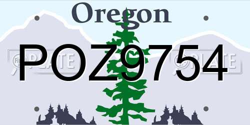 POZ9754 Oregon License Plate
