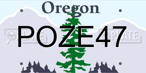POZE47 Oregon License Plate