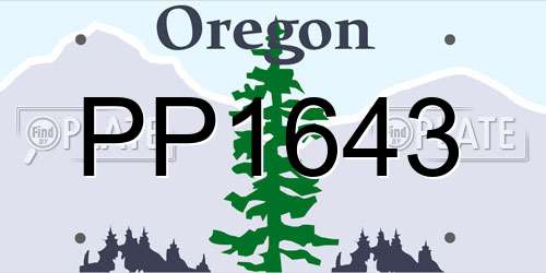 PP1643 Oregon License Plate