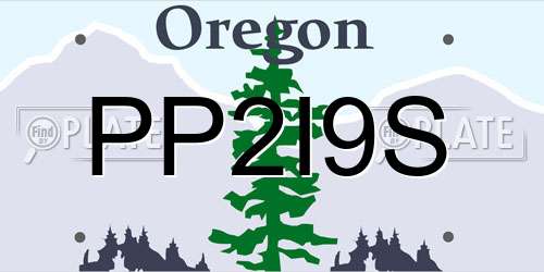 PP2I9S Oregon License Plate