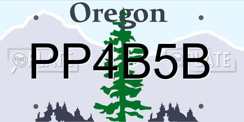 PP4B5B Oregon License Plate